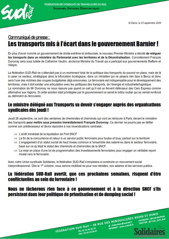 2024 - 09 - 23 - Communiqué de presse - Gouvernement Barnier_001