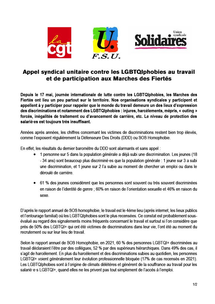 Appel syndical unitaire contre les LGBTphobies au travail et de participation aux Marches des Fiert├®s (def)1024_1